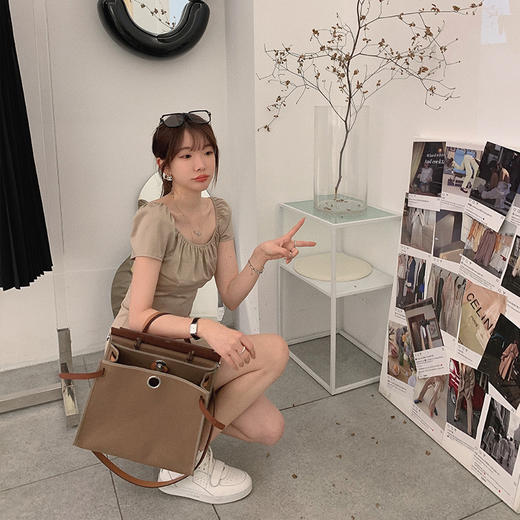 金蘑菇菇【毕加索 极简小黑裙】收腰显瘦甜辣天丝连衣裙约会裙 商品图2