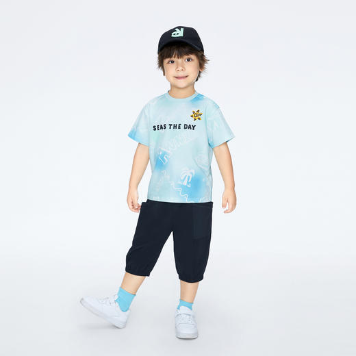 男童海洋风短袖T恤圆领上衣新款安奈儿童装实体店同款XB421683 商品图3