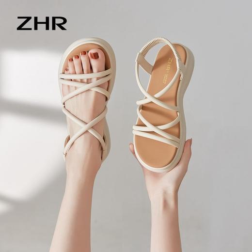 ZHR则则厚底罗马凉鞋2024夏季新款时尚百搭沙滩凉鞋简约休闲女鞋 商品图7