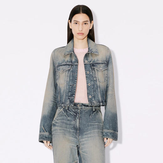 KENZO 高田贤三 女士牛仔夹克外套 蓝色 FE52 DV245 6I7 DY 商品图1