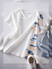 【五折购】熙世界白色短袖雪纺T恤衫夏季2025新款宽松遮肚子休闲印花上衣 商品缩略图3