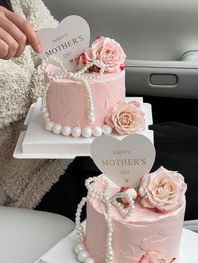 【母亲节主题】HAPPY MOTHER′S DAY 折射玫瑰爱心蛋糕F款