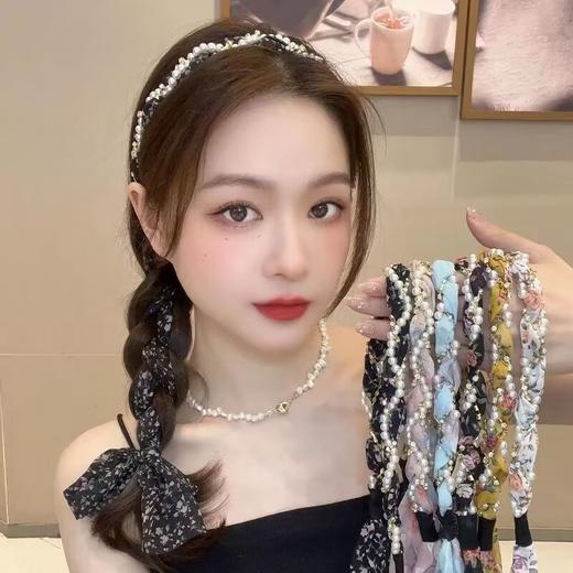 【拍一发二！】儿童编发发带复古链条发箍缎面布艺发箍小众设计飘带仙新款 商品图1