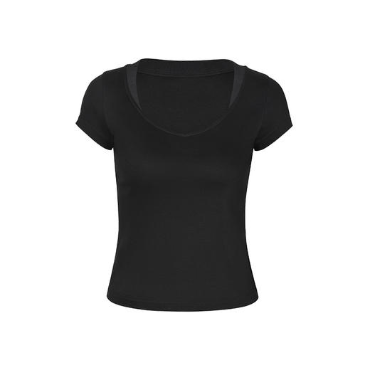 NUTH 凉感液氨纯棉低领修身显瘦短袖t恤女 商品图3