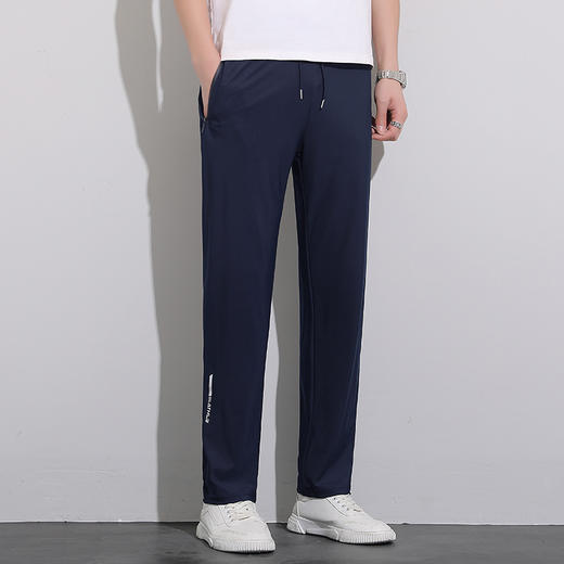 【冰丝裤】【DDN】大依优型大码直口束口休闲长裤弹力大号加肥加大夏季薄款松紧腰宽松运动透气 商品图0