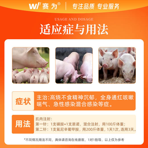 赛为高热混感套餐猪牛羊无名高热高烧不退咳喘不吃食退烧兽药正品 商品图4