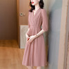 HT-9109粉色法式连衣裙新款名媛气质显瘦长裙时尚高级感减龄中长裙 商品缩略图3