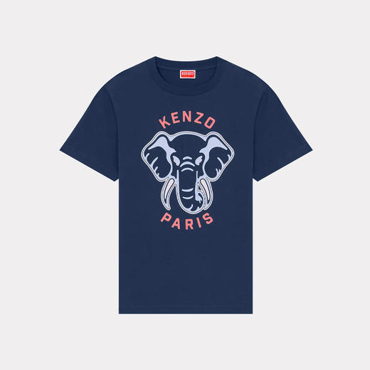 KENZO 高田贤三 女士大象徽标印花棉质圆领短袖T恤 蓝色 FE52 TS114 4SO 77 商品图0