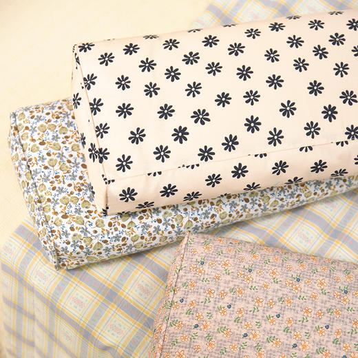 北欧碎花系列长方枕旅行便携小成人枕纯荞麦壳 商品图3