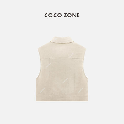 COCO ZONE"弗洛伦萨"夏季翻领单排扣无袖马夹简约设计感外搭上衣CC2B0864 商品图1