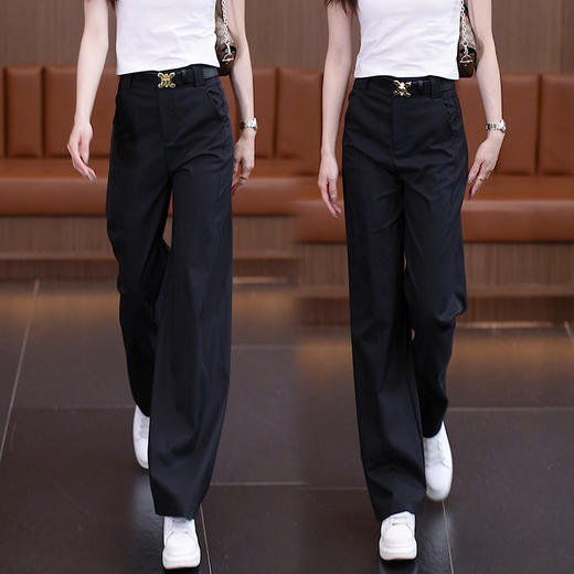 休闲裤垂感直筒裤，粉色天丝棉窄版阔腿裤ZYR-YSL-9161 商品图1