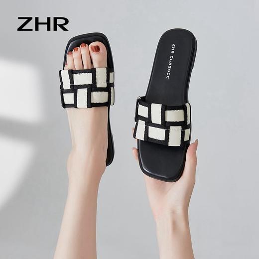 ZHR法式高级感平底凉拖鞋女夏小香风2024新款网红外出海边沙滩鞋 商品图9