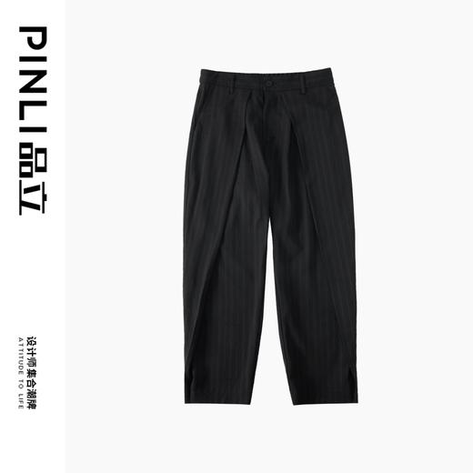 PINLI品立夏季新款暗纹提花九分裤男潮牌百搭时尚休闲直筒裤B242117102 商品图3