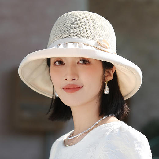 气质女神韩国细草编拼接渔夫帽，减龄防晒遮阳草帽JC-M2954 商品图1