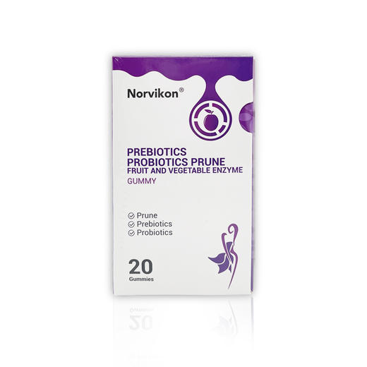 【买5送4 肠道清道夫】NORVIKEN西梅益生菌软糖 美国加州西梅 600亿CFU/盒活性益生菌 不含蔗糖 0脂肪0负担 20颗/盒 商品图4