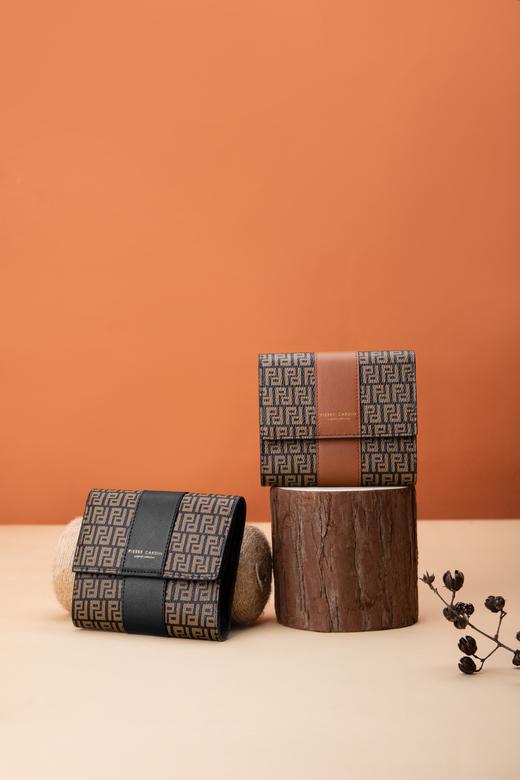 皮尔卡丹钱包女短款条纹质感时尚休闲钱夹女士横款生日520情人节礼物送女友老婆母亲节礼物实用送妈妈 商品图2