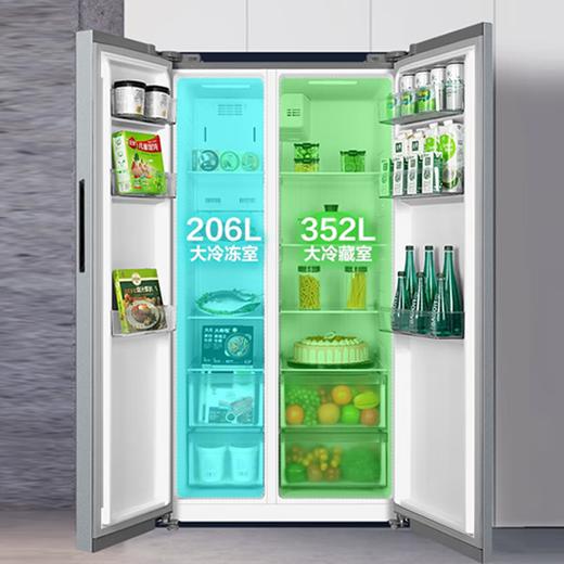 美的（Midea）冰箱558升对开门风冷无霜双变频节能省电家用大容量BCD-558WKPM(E)钛钢灰-星烁 商品图3