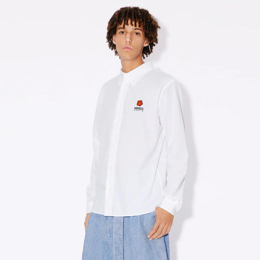 KENZO 高田贤三 男士“BOKE FLOWER”徽章刺绣棉质长袖衬衫 白色 FD55 CH410 9LH 01 商品图1