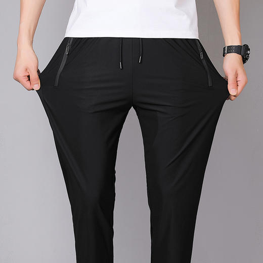 【冰丝裤】【DDN】大依优型大码直口束口休闲长裤弹力大号加肥加大夏季薄款松紧腰宽松运动透气 商品图6