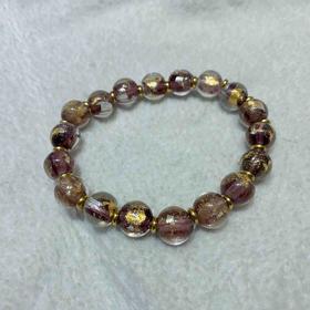 米纳斯香芋色系香灰琉璃手串