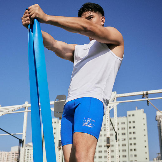 OMG运动 跑步裤子男五分紧身裤高弹力健身裤子压缩裤田径训练夏季J-FMJSK2671 商品图4