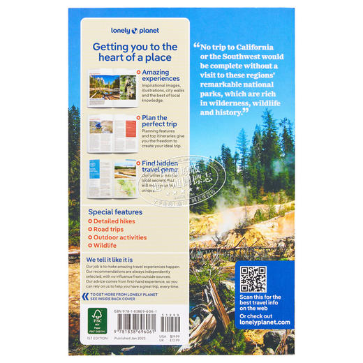 【中商原版】孤独星球 加州和美国西南部 英文原版 Lonely Planet California & Southwest Usa's National Parks 1 商品图1