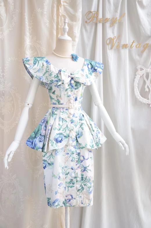 【投稿】喵娘精工@M81《罗莎蒙德·世上的玫瑰》复古vintage收腰花柄裙 商品图3