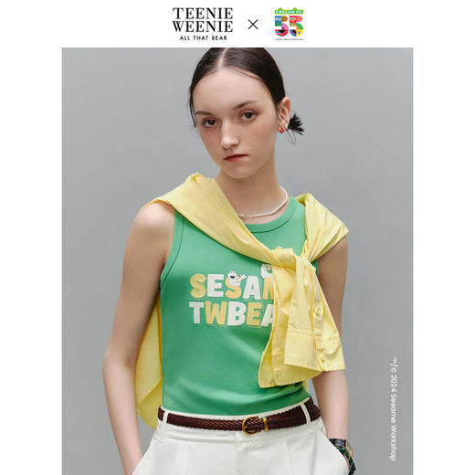 Teenie Weenie小熊卡通字母T恤女夏季女t恤TTRN242502L 商品图0