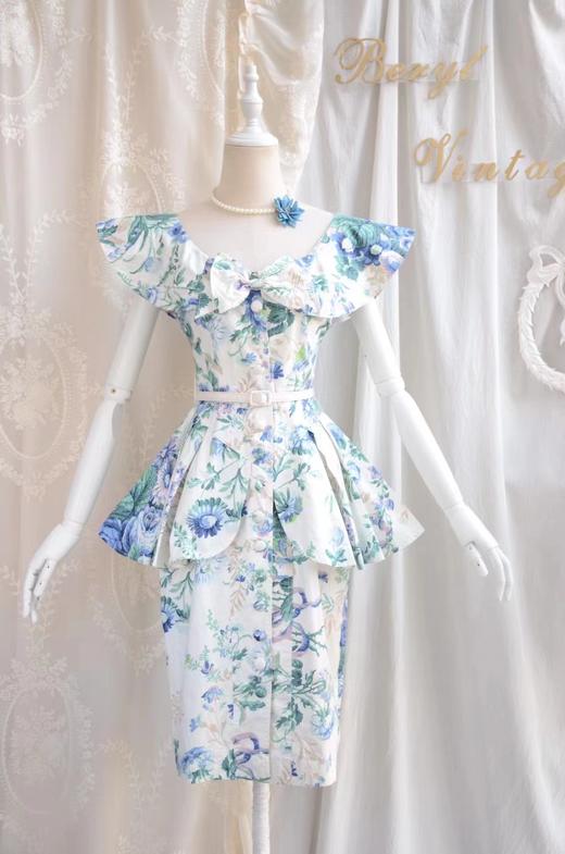 【投稿】喵娘精工@M81《罗莎蒙德·世上的玫瑰》复古vintage收腰花柄裙 商品图0