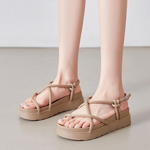 ZHR则则凉鞋女2024新款夏季洋气宽脚ins沙滩鞋百搭一脚蹬厚底凉鞋 商品图9