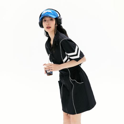 ACEYKYB黄子韬条纹撞色运动连衣裙2025夏季休闲复古拼接收腰A字裙 商品图1