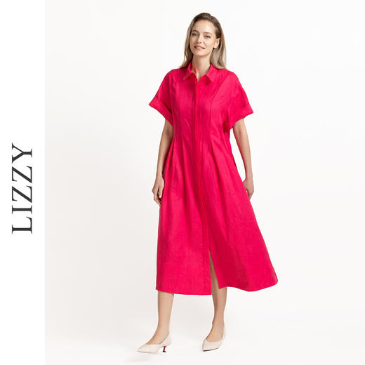 LIZZY优雅气质通勤赫本风大版型包容性连衣裙配腰带8064 商品图2