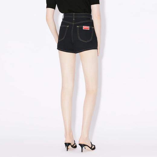 KENZO 高田贤三 女士“BOKE FLOWER”徽章刺绣棉质牛仔短裤 黑色 FD62 DS200 6C1 BM 商品图2