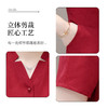 QYM-4345简约修身红色洋气连衣裙夏款V领短袖通勤时尚显瘦A字裙 商品缩略图3