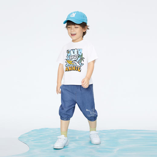 男童抗菌防晒冰牛仔七分裤夏季新款安奈儿童装实体店同款XB426576 商品图5