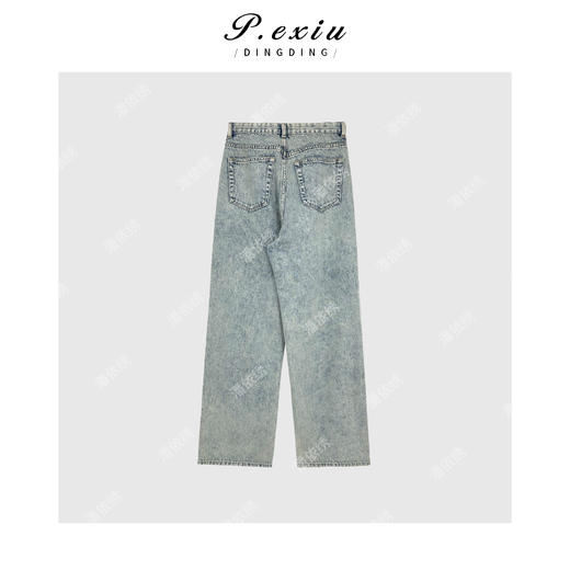04-1潘依绣丁丁宠粉【飞行日记】重工水洗设计款多扣直筒牛仔裤 D6231 商品图1