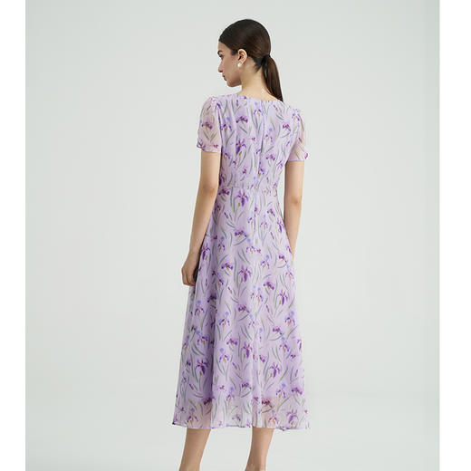 司歌短袖雪纺印花连衣裙A891234X 商品图3