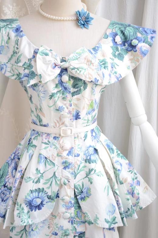 【投稿】喵娘精工@M81《罗莎蒙德·世上的玫瑰》复古vintage收腰花柄裙 商品图1