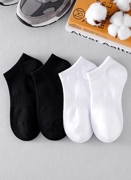 （58元/5双）纯色防臭运动船袜MC7025 商品图0