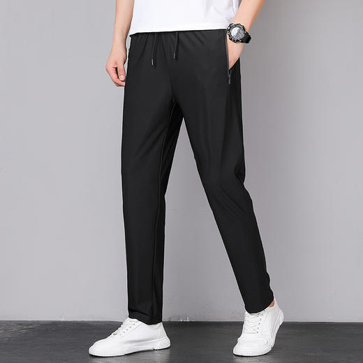 【冰丝裤】【DDN】大依优型大码直口束口休闲长裤弹力大号加肥加大夏季薄款松紧腰宽松运动透气 商品图2