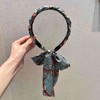 复古链条发箍宫廷缎面布艺头箍压发卡一体式飘带编发发带扎头绳 商品缩略图7