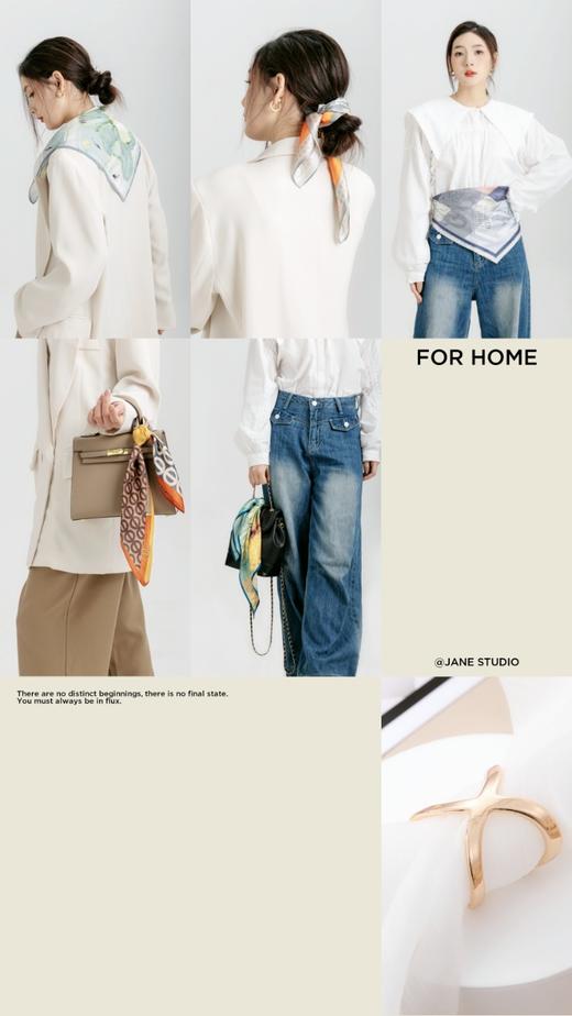 MOMMY KIKO 小众轻奢真丝小方巾送丝巾扣 商品图5