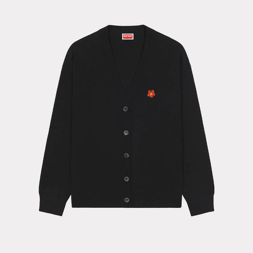 KENZO 高田贤三 女士“BOKE FLOWER”徽章刺绣羊毛长袖针织开衫 黑色 FE52 CA464 3LB 99J 商品图0