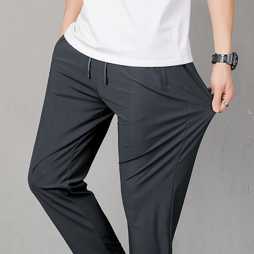 【冰丝裤】【DDN】大依优型大码直口束口休闲长裤弹力大号加肥加大夏季薄款松紧腰宽松运动透气 商品图3