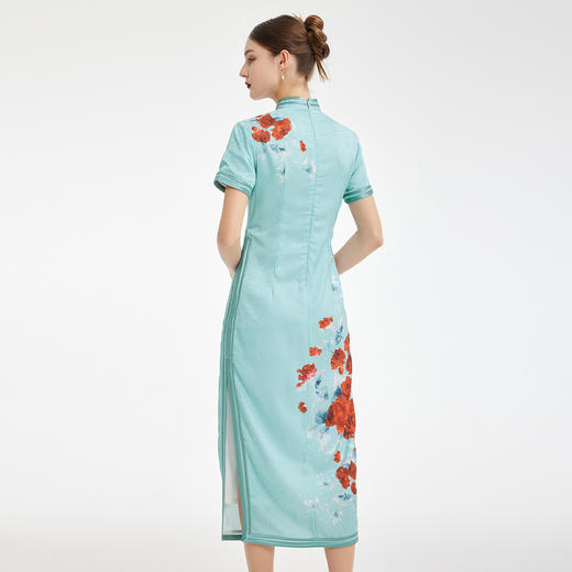 PF848斯尔丽2024新款新国风定位花旗袍气质高雅立体裁剪显瘦连衣裙 商品图1