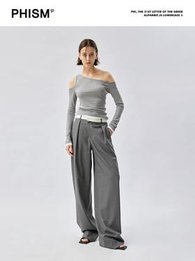 单肩撞色打底衫