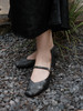 盛唐婧 |纯手工全皮一字扣小粗跟单鞋-黑色(特殊商品不退不换) 商品缩略图0