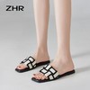 ZHR法式高级感平底凉拖鞋女夏小香风2024新款网红外出海边沙滩鞋 商品缩略图6