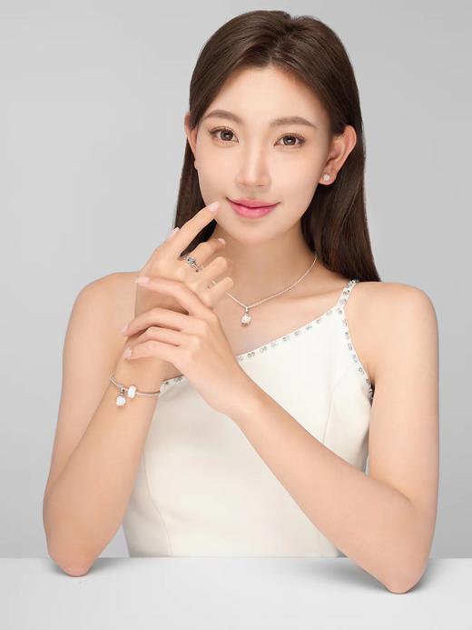 潘D拉纯银贝母玫瑰花项链 商品图0