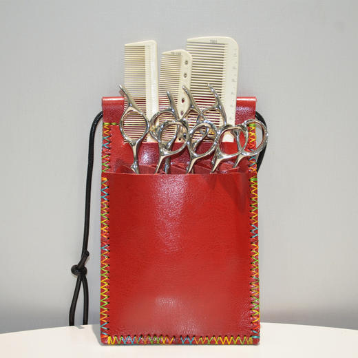 真皮发型师专用手拿剪刀包多功能理发工具包 商品图0